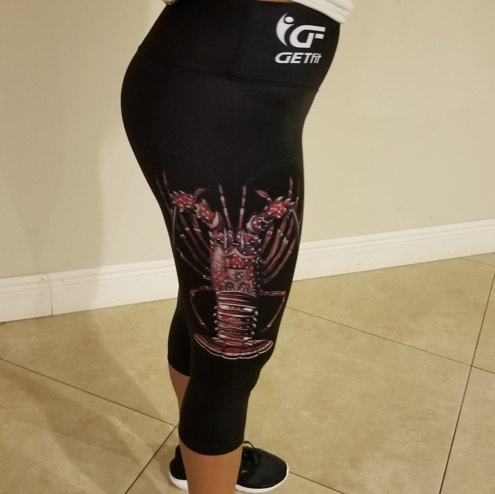 Lobster print leggings (capri length)